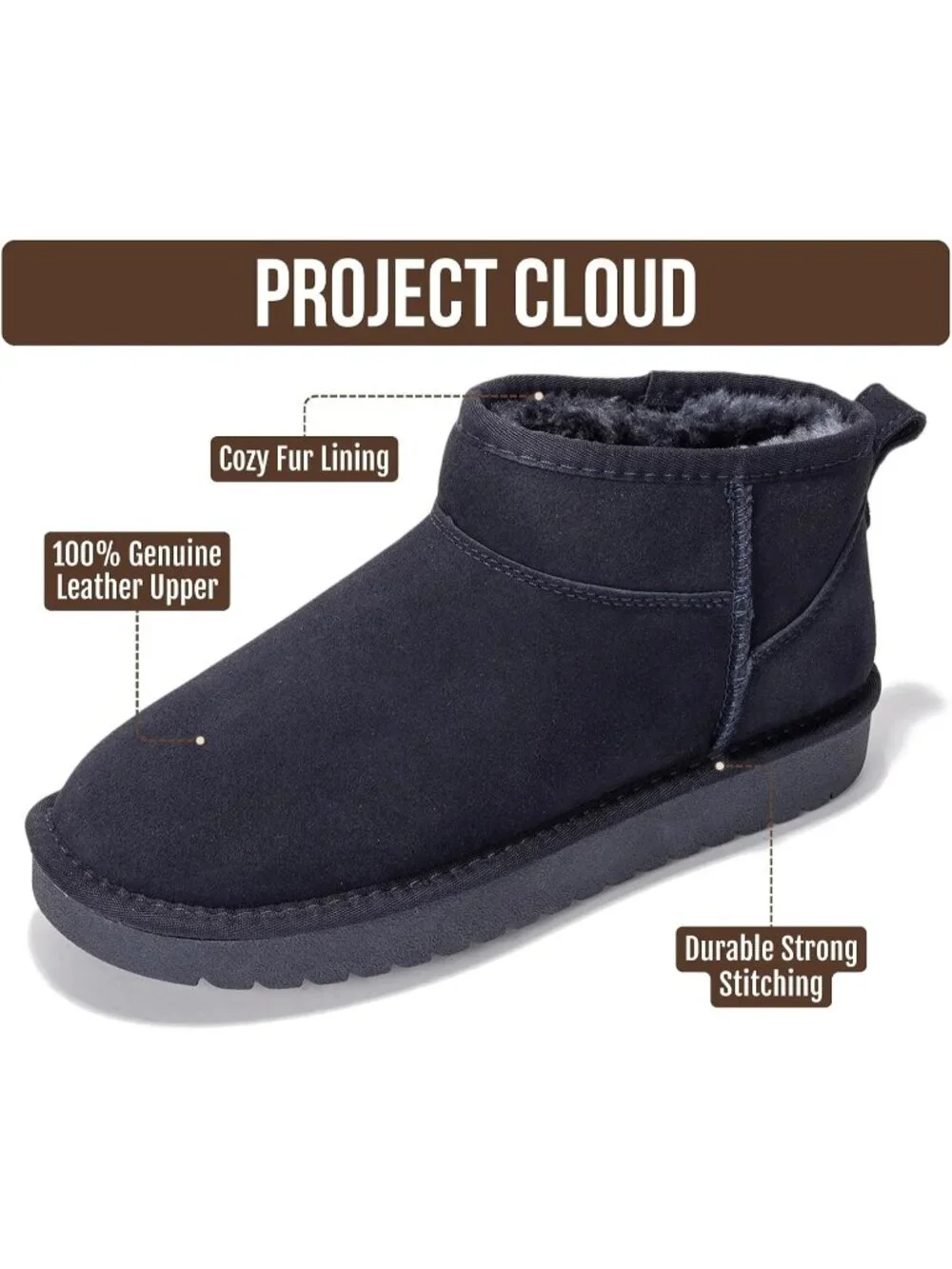 Womens Navy Suede Cloud Water Resistant Genuine Leather Comfortable Ankle Boots